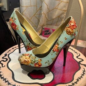 FRH Floral Platform Stilettos